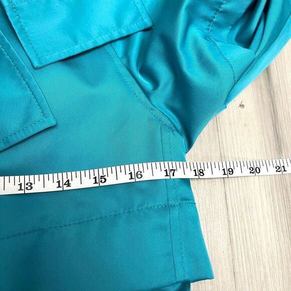 Carlisle Jacket Women’s 6 Turquoise Teal Blue Lightweight Short Moto Trench - Picture 6 of 7